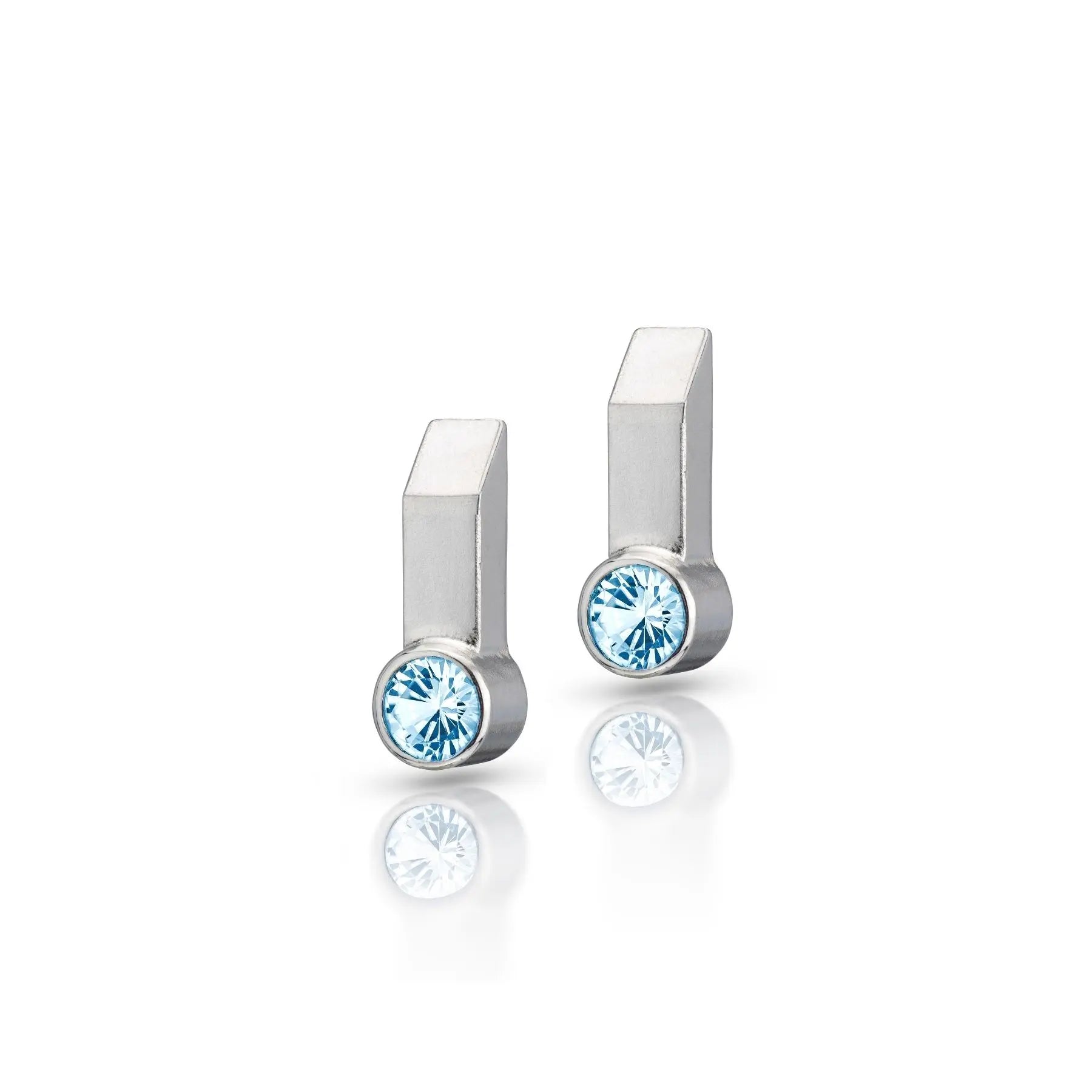 Rectangular Bar Bezel Earrings With Gemstones Bar Collection Gemstones