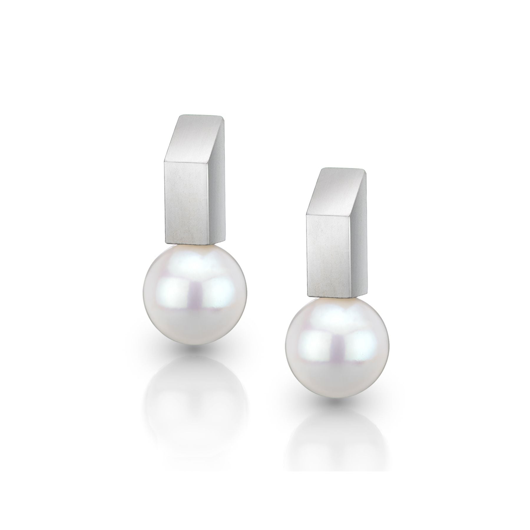 Rectangular Pearl Bar Earrings With Wide Bar Bar Collection Pearls