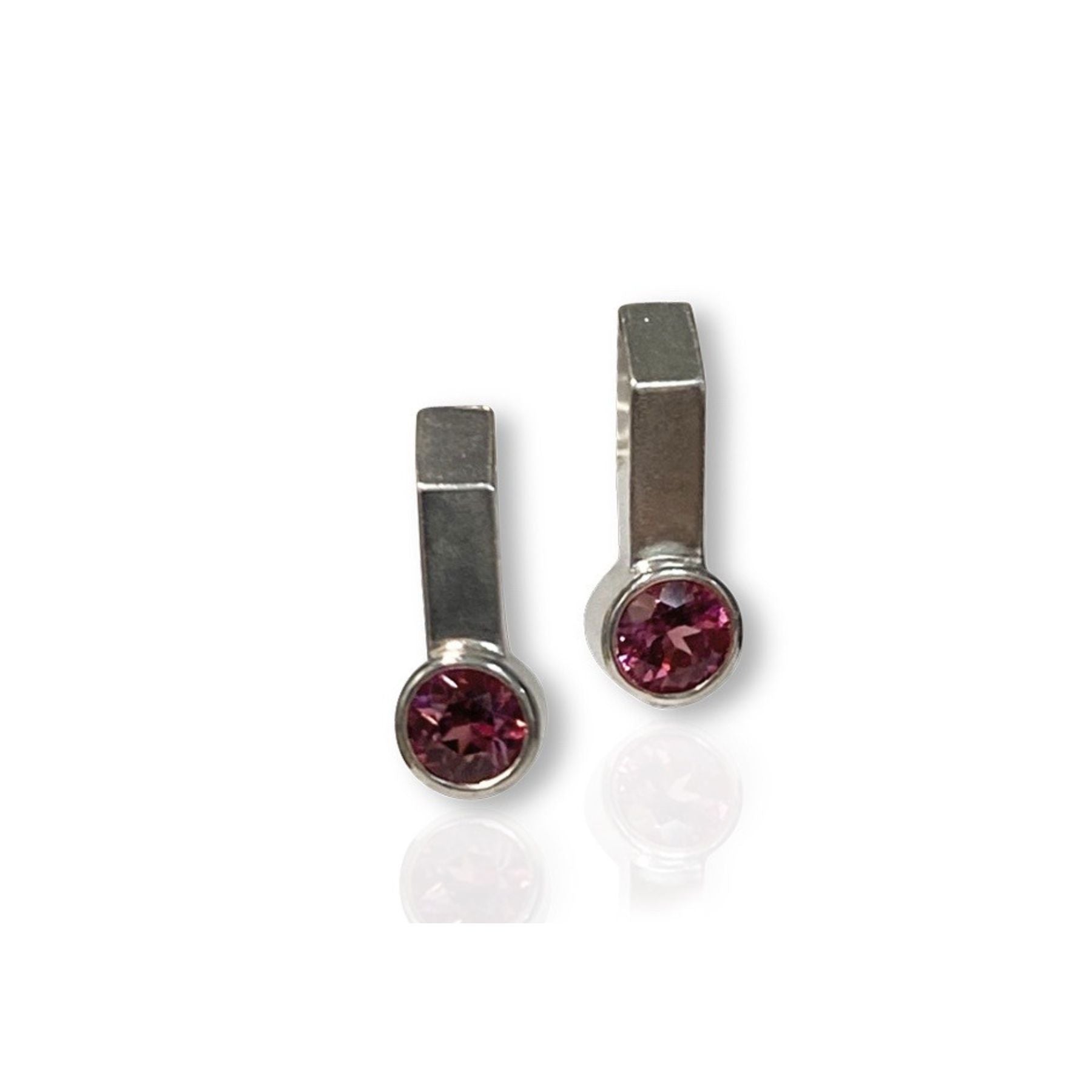 Rectangular Bar Bezel Earrings With Gemstones Bar Collection Gemstones