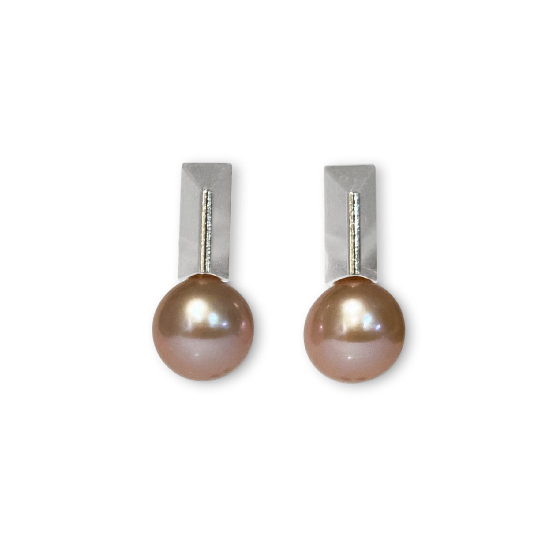 Triangular Pearl Bar Earrings Bar Collection Pearls