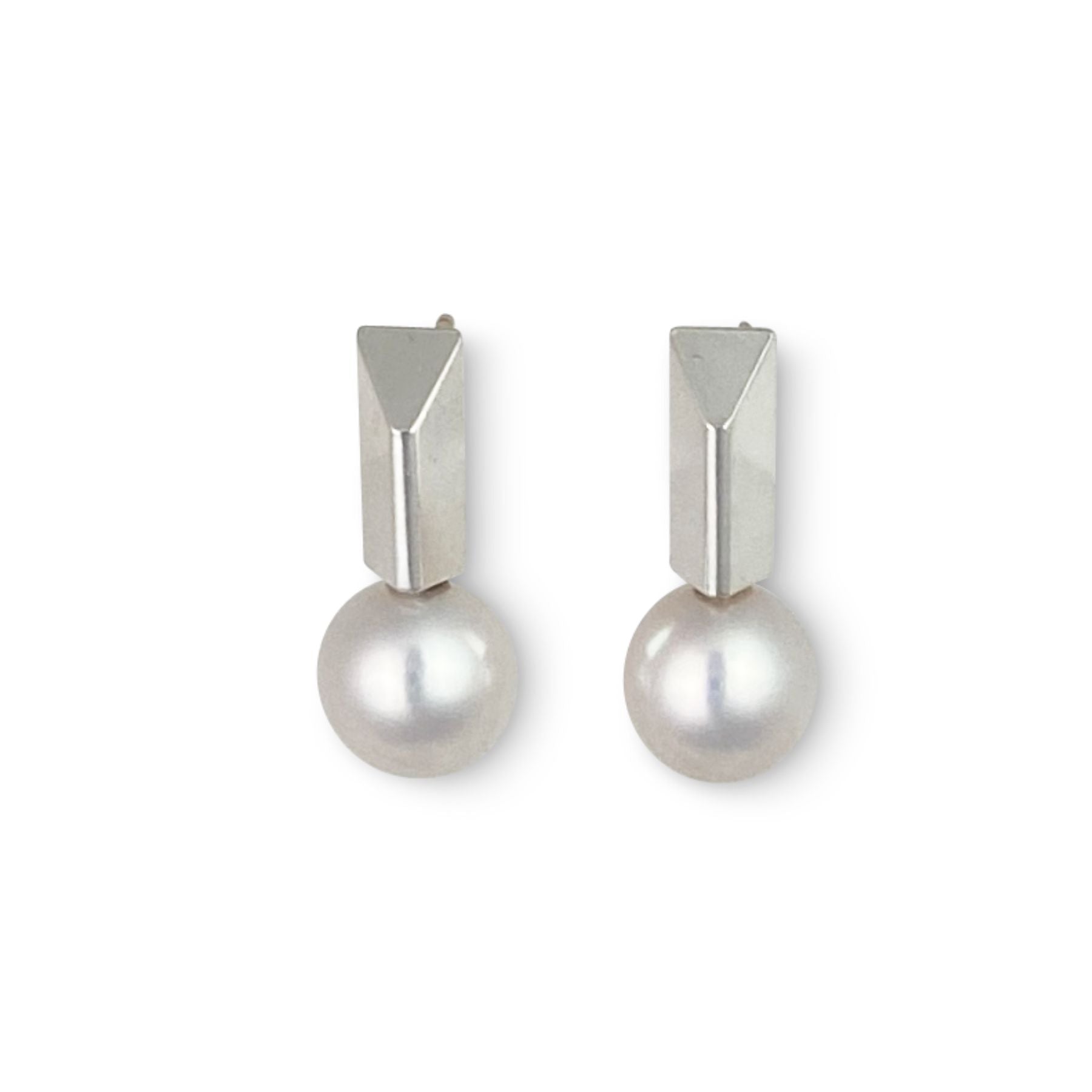 Triangular Pearl Bar Earrings Pearls