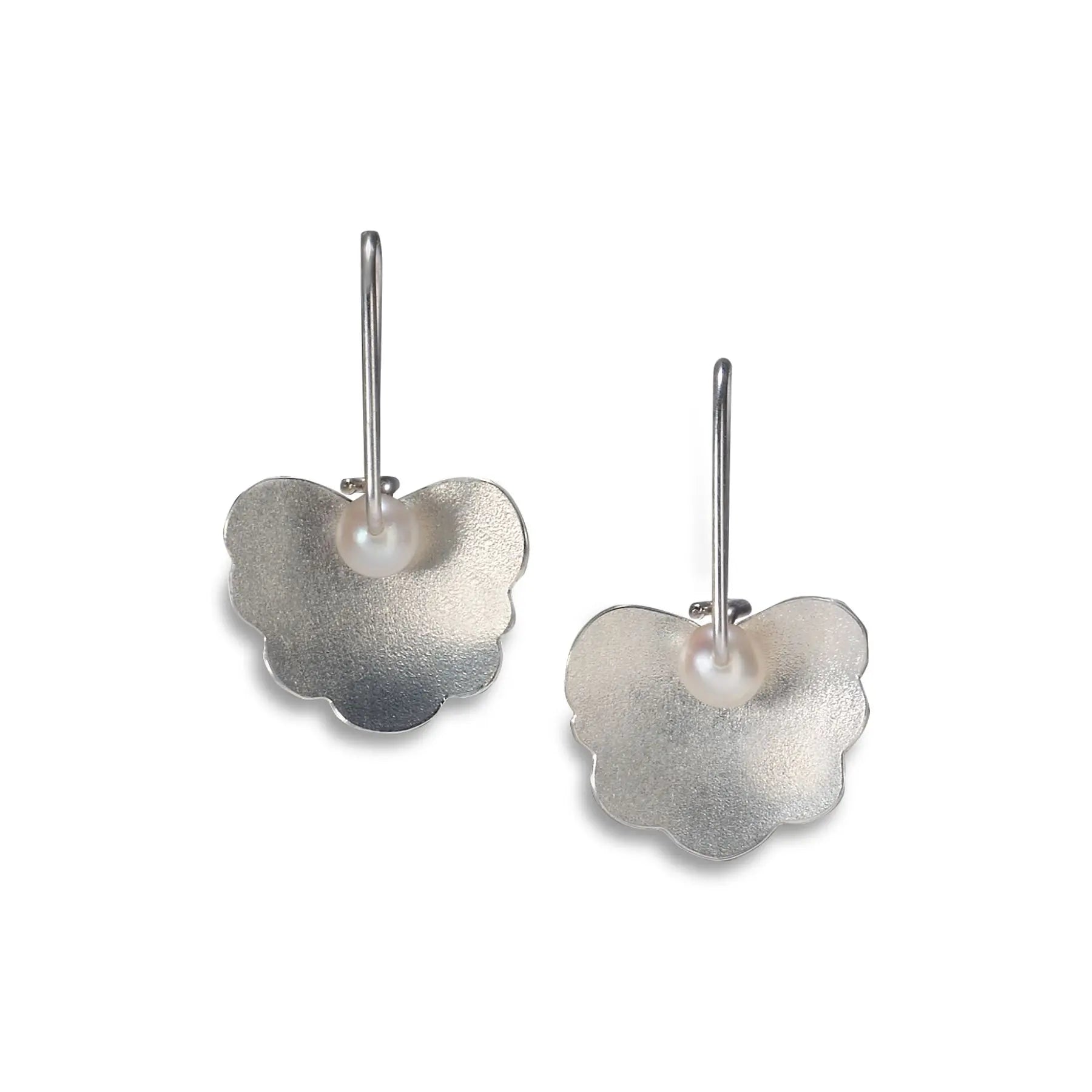 Sterling Silver Mini Geranium Earrings Pearls