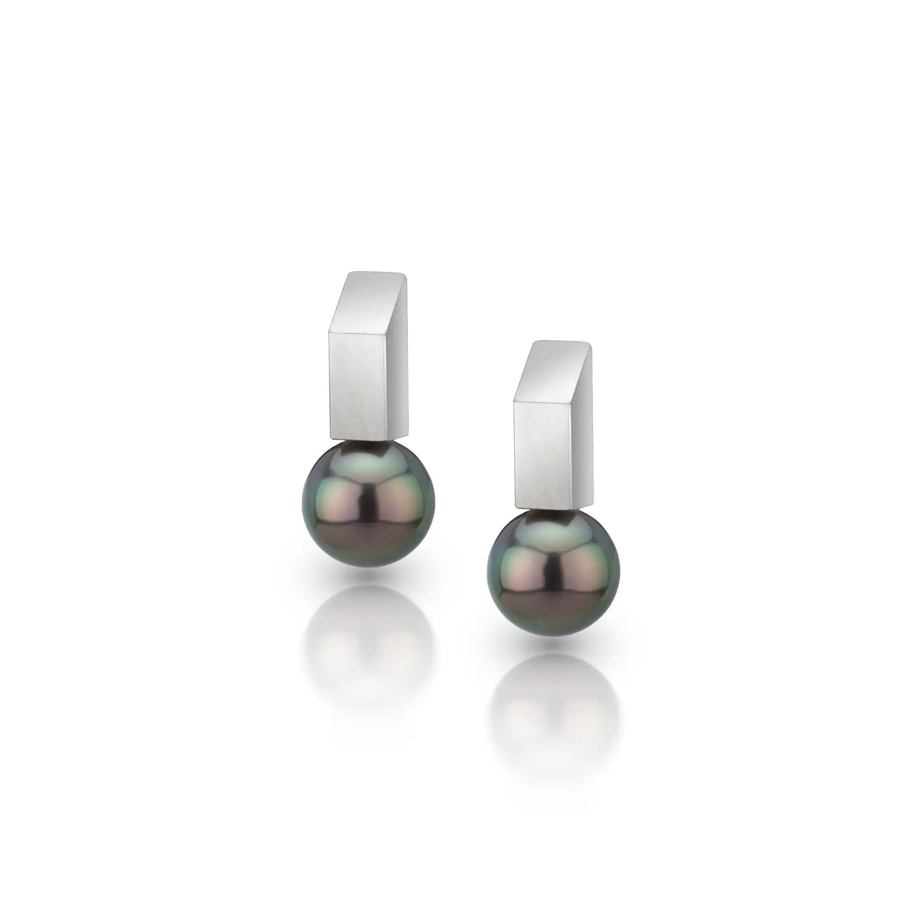 Rectangular Bar Tahitian Pearl Stud Earrings Bar Collection Pearls