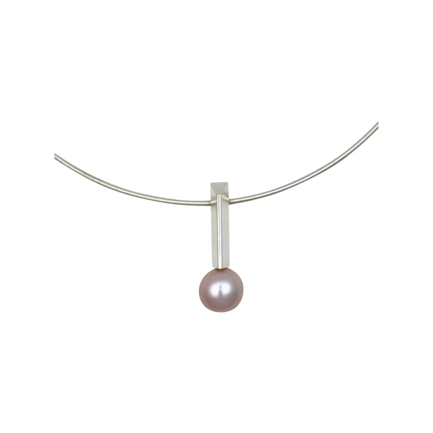 Triangular Pink Pearl Bar Pendant (Special Edition: 10mm Pink Chinese Freshwater Pearl) Pearls